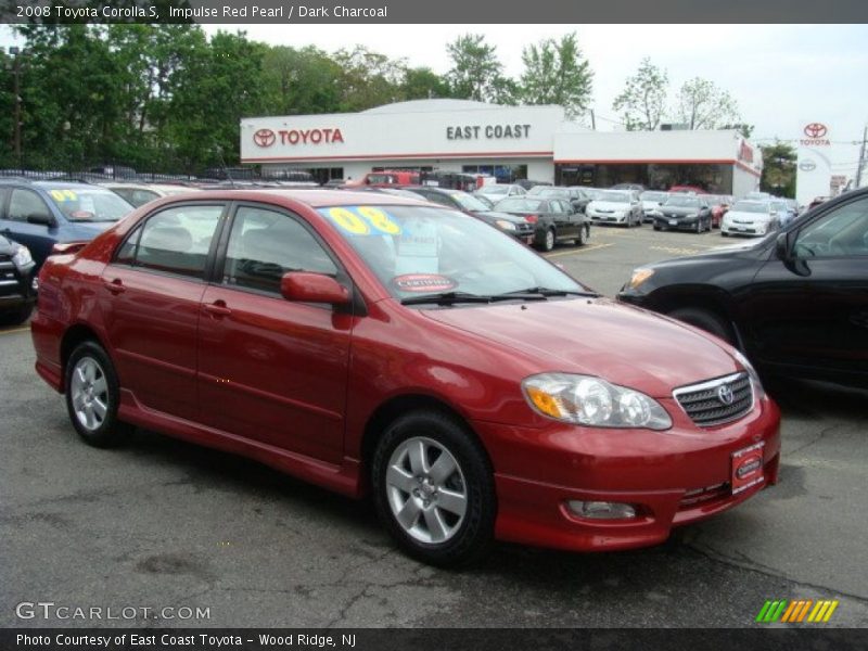 Impulse Red Pearl / Dark Charcoal 2008 Toyota Corolla S