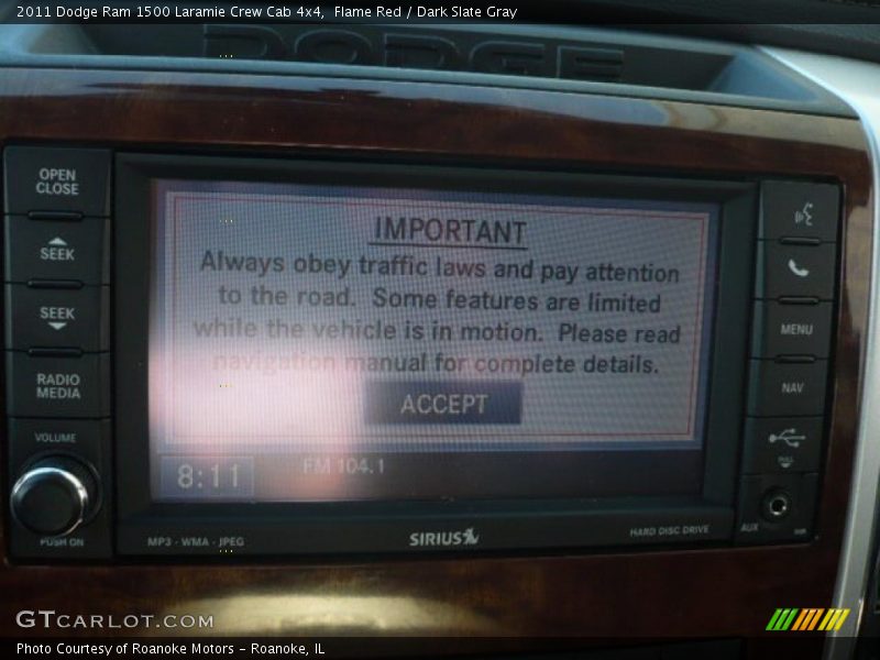 Flame Red / Dark Slate Gray 2011 Dodge Ram 1500 Laramie Crew Cab 4x4