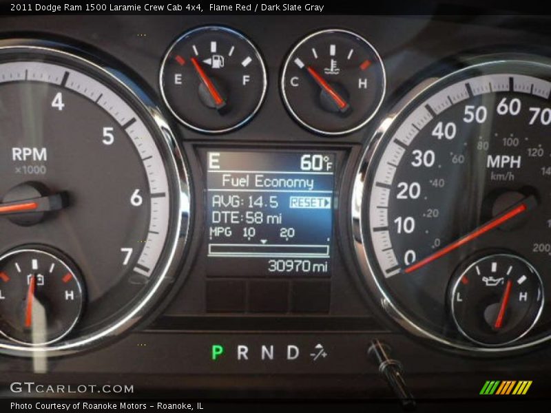 Flame Red / Dark Slate Gray 2011 Dodge Ram 1500 Laramie Crew Cab 4x4