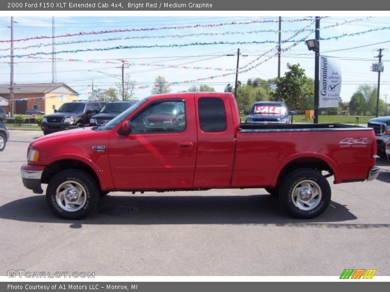 Bright Red / Medium Graphite 2000 Ford F150 XLT Extended Cab 4x4