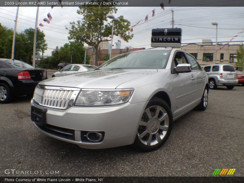 Brilliant Silver Metallic / Dark Charcoal 2009 Lincoln MKZ AWD Sedan