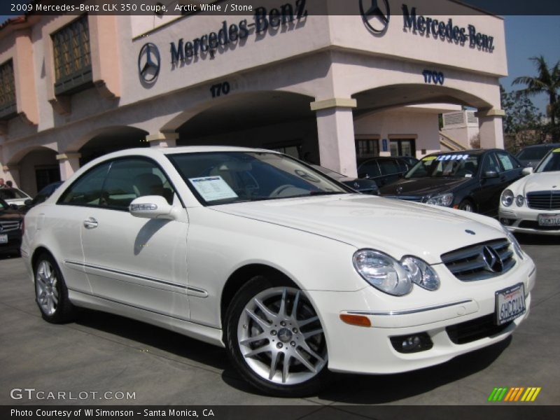 Arctic White / Stone 2009 Mercedes-Benz CLK 350 Coupe