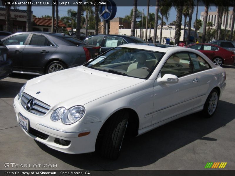 Arctic White / Stone 2009 Mercedes-Benz CLK 350 Coupe