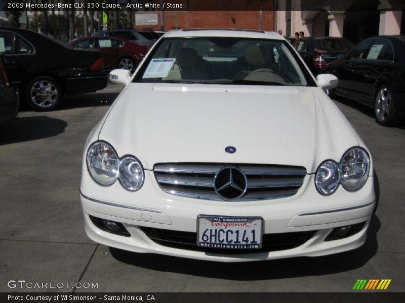 Arctic White / Stone 2009 Mercedes-Benz CLK 350 Coupe