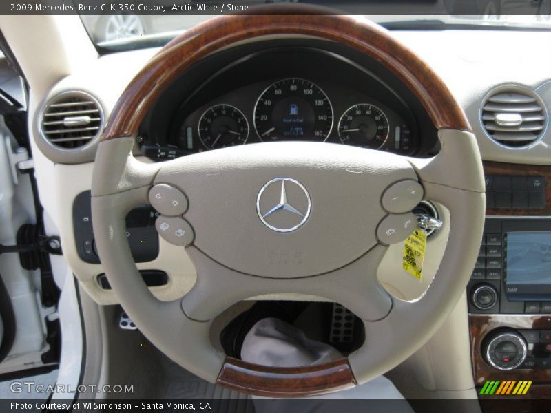 Arctic White / Stone 2009 Mercedes-Benz CLK 350 Coupe