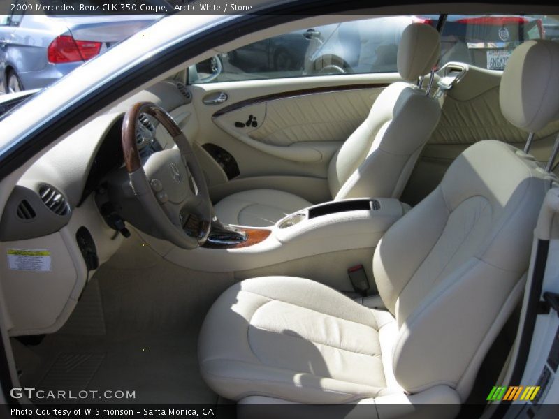 Arctic White / Stone 2009 Mercedes-Benz CLK 350 Coupe