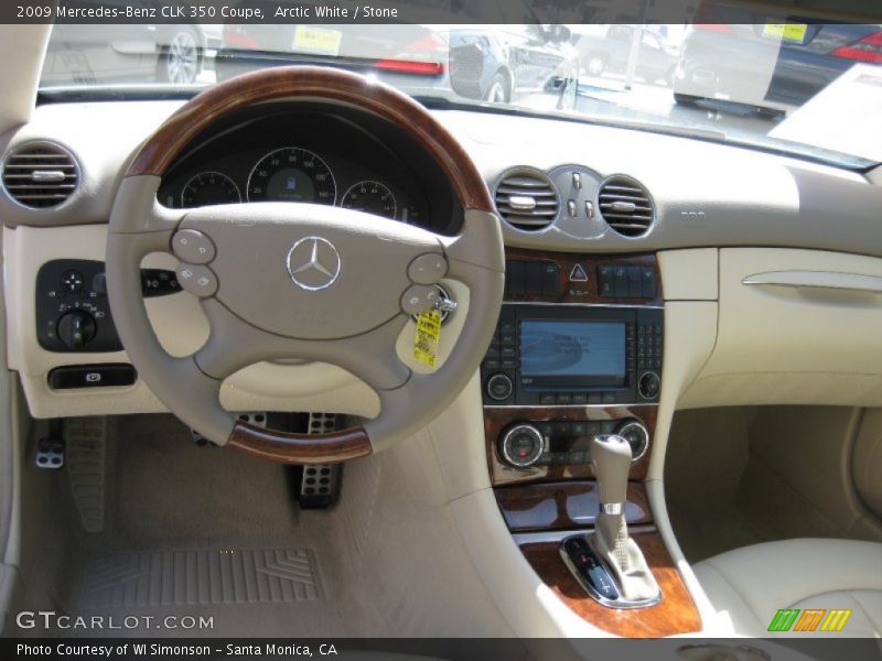 Arctic White / Stone 2009 Mercedes-Benz CLK 350 Coupe