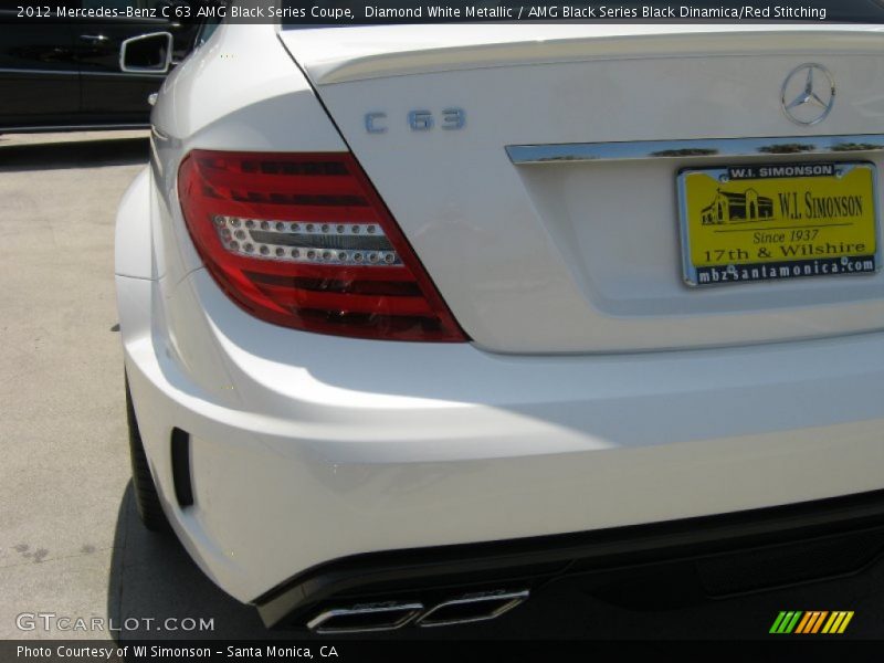 Diamond White Metallic / AMG Black Series Black Dinamica/Red Stitching 2012 Mercedes-Benz C 63 AMG Black Series Coupe