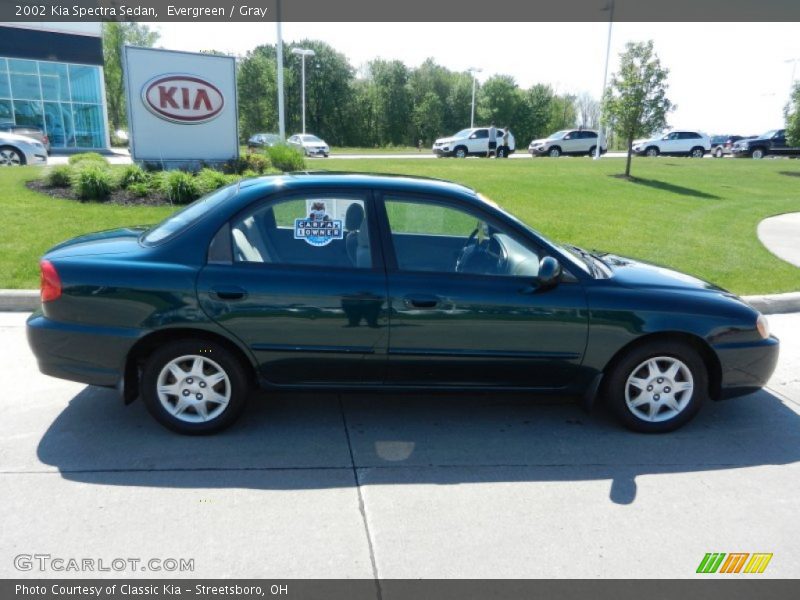 Evergreen / Gray 2002 Kia Spectra Sedan