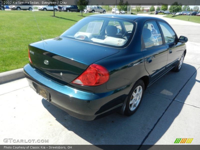 Evergreen / Gray 2002 Kia Spectra Sedan