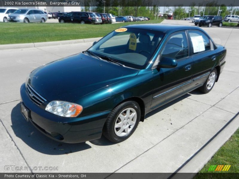 Evergreen / Gray 2002 Kia Spectra Sedan
