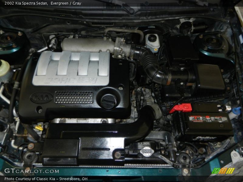 Evergreen / Gray 2002 Kia Spectra Sedan