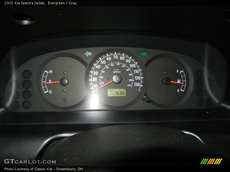 Evergreen / Gray 2002 Kia Spectra Sedan