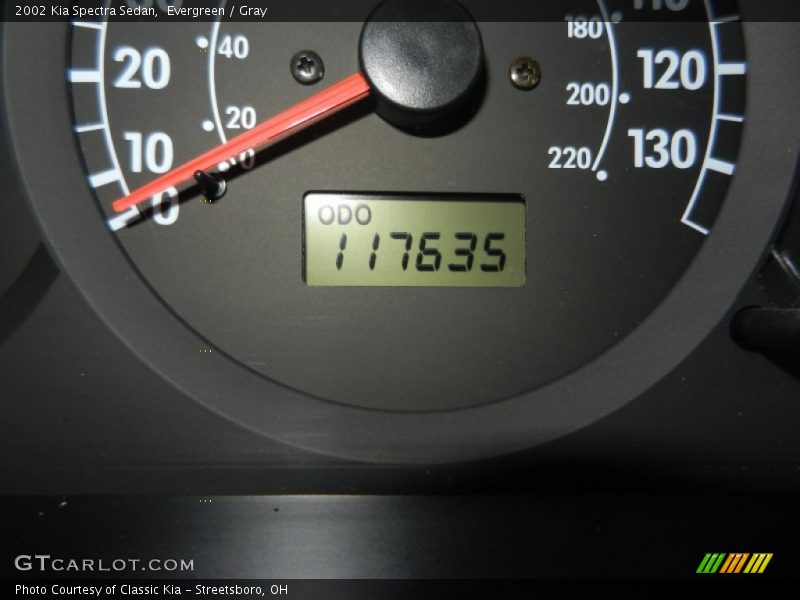 Evergreen / Gray 2002 Kia Spectra Sedan