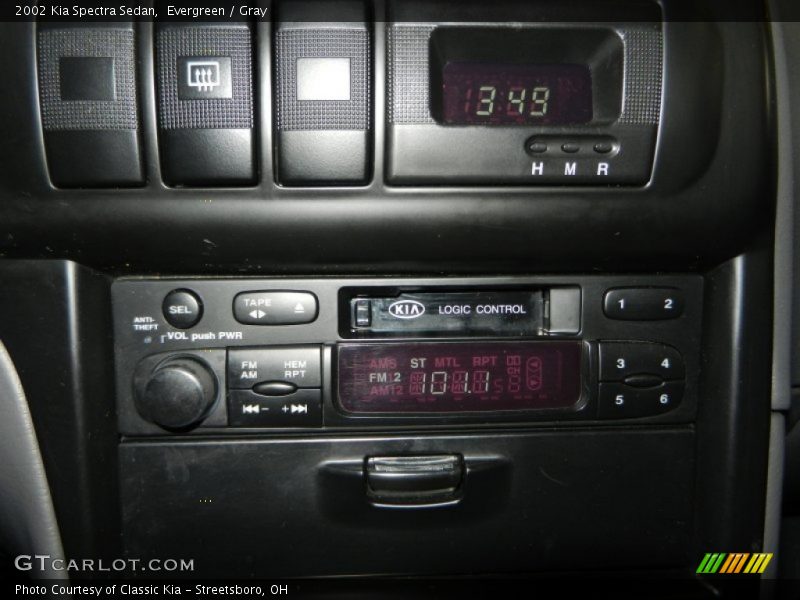Evergreen / Gray 2002 Kia Spectra Sedan