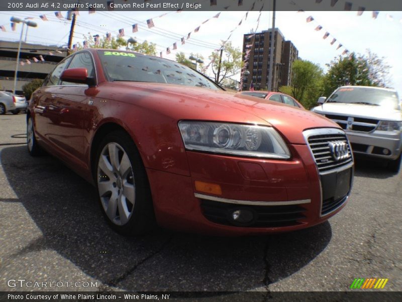 Canyon Red Pearl Effect / Beige 2005 Audi A6 4.2 quattro Sedan