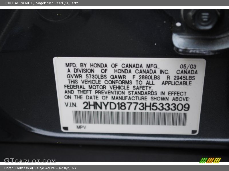 Sagebrush Pearl / Quartz 2003 Acura MDX