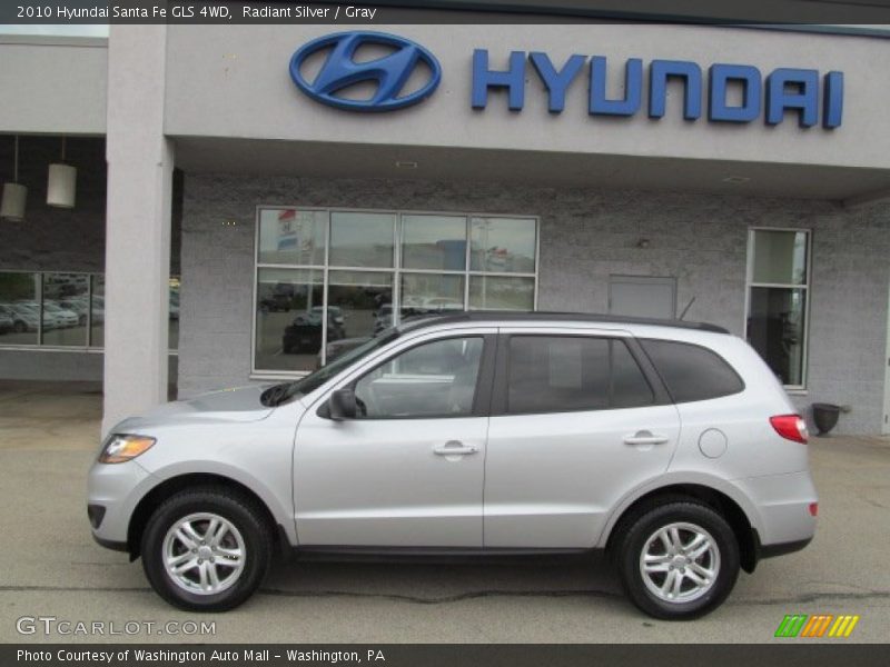 Radiant Silver / Gray 2010 Hyundai Santa Fe GLS 4WD