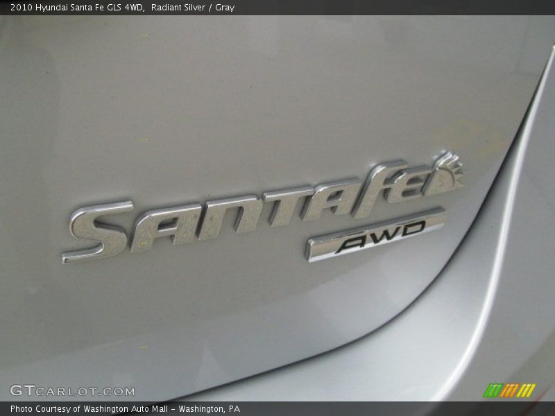 Radiant Silver / Gray 2010 Hyundai Santa Fe GLS 4WD