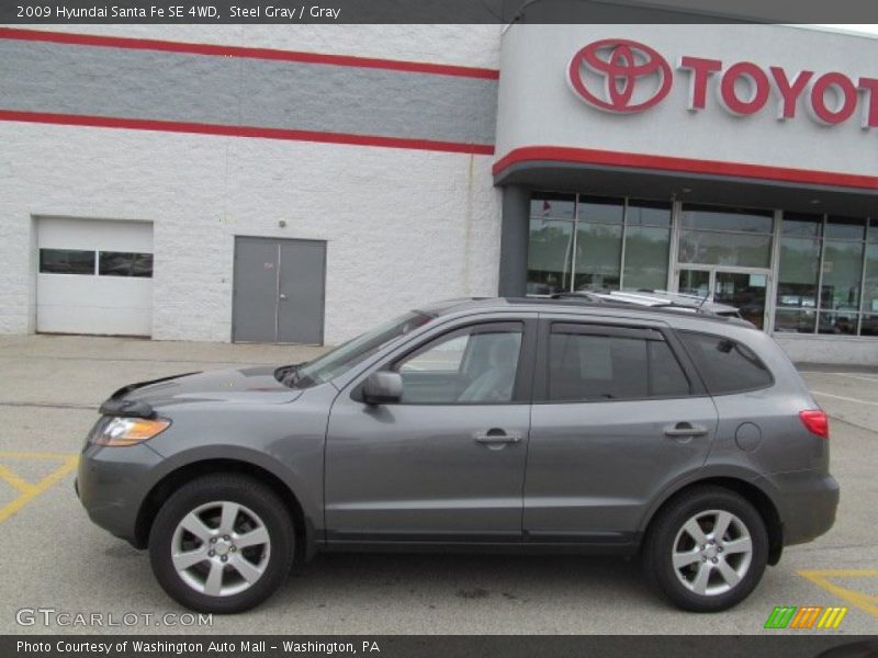 Steel Gray / Gray 2009 Hyundai Santa Fe SE 4WD