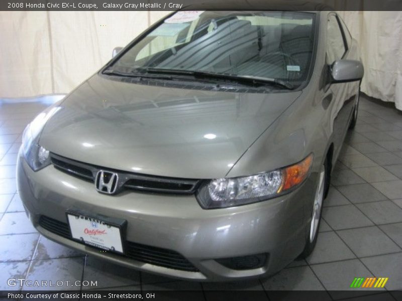 Galaxy Gray Metallic / Gray 2008 Honda Civic EX-L Coupe