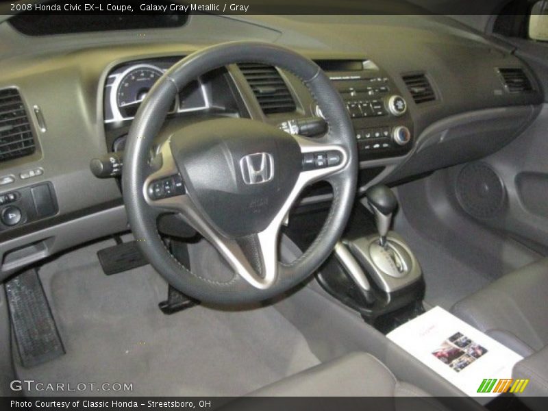 Galaxy Gray Metallic / Gray 2008 Honda Civic EX-L Coupe