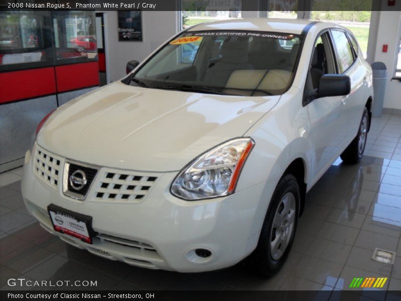 Phantom White Pearl / Gray 2008 Nissan Rogue S