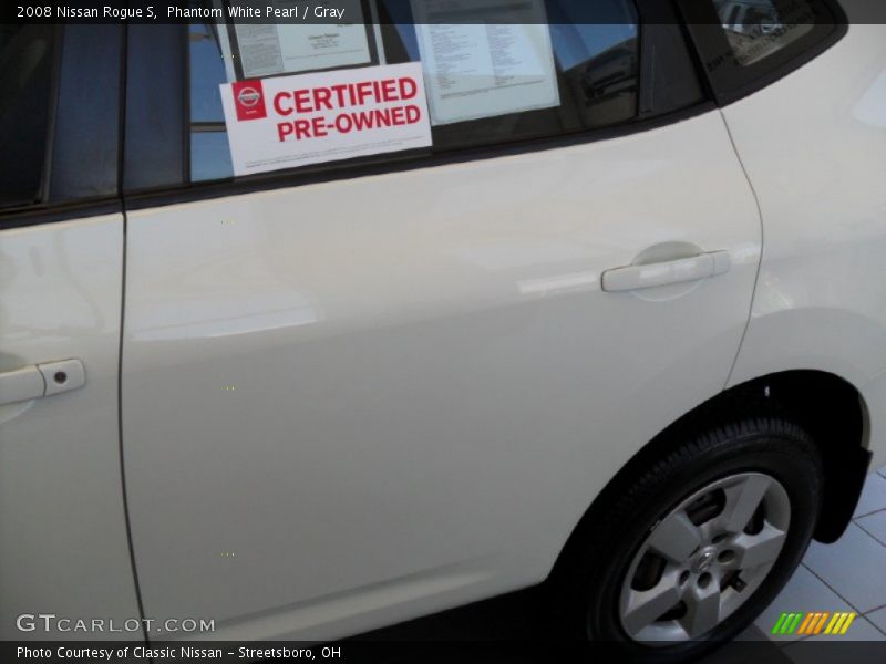Phantom White Pearl / Gray 2008 Nissan Rogue S