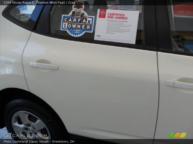 Phantom White Pearl / Gray 2008 Nissan Rogue S
