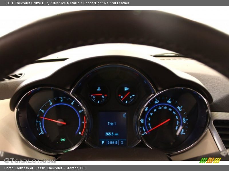 Silver Ice Metallic / Cocoa/Light Neutral Leather 2011 Chevrolet Cruze LTZ