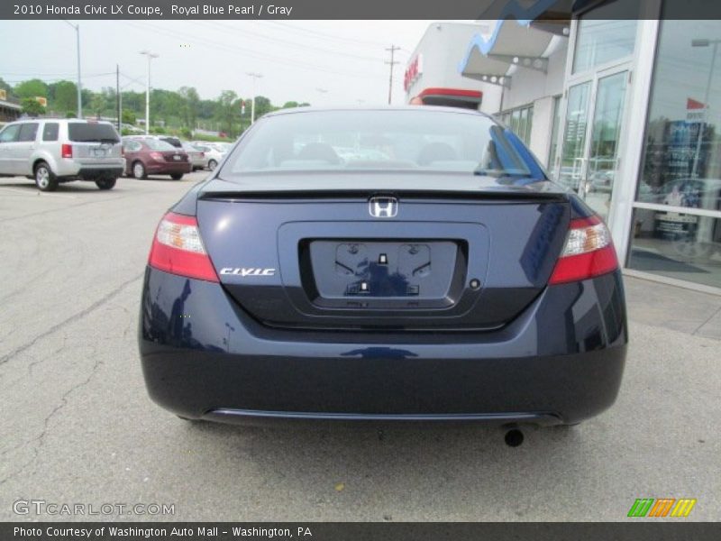 Royal Blue Pearl / Gray 2010 Honda Civic LX Coupe