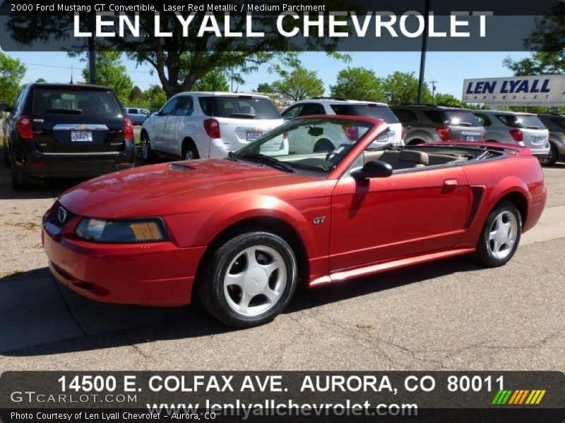 Laser Red Metallic / Medium Parchment 2000 Ford Mustang GT Convertible