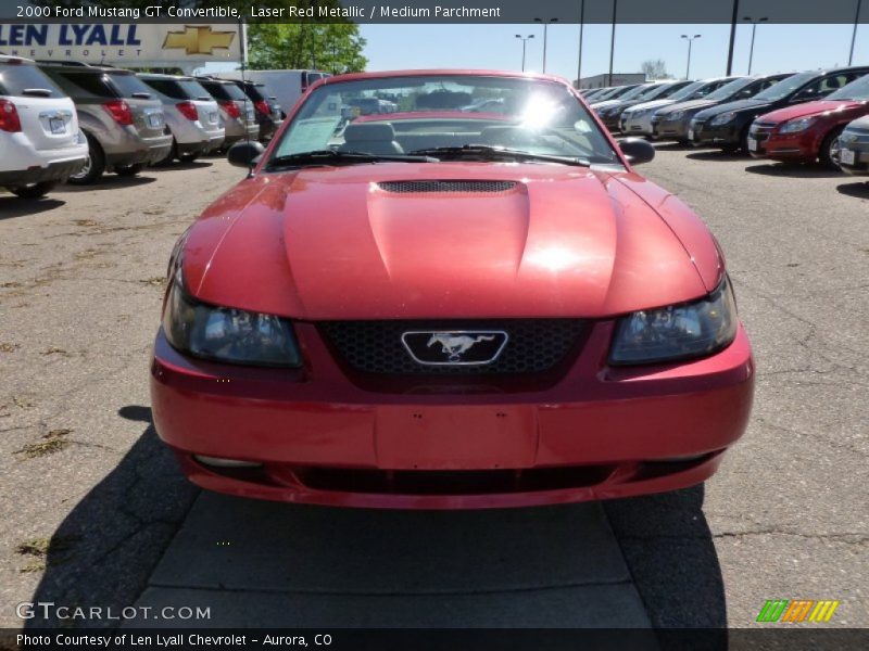 Laser Red Metallic / Medium Parchment 2000 Ford Mustang GT Convertible
