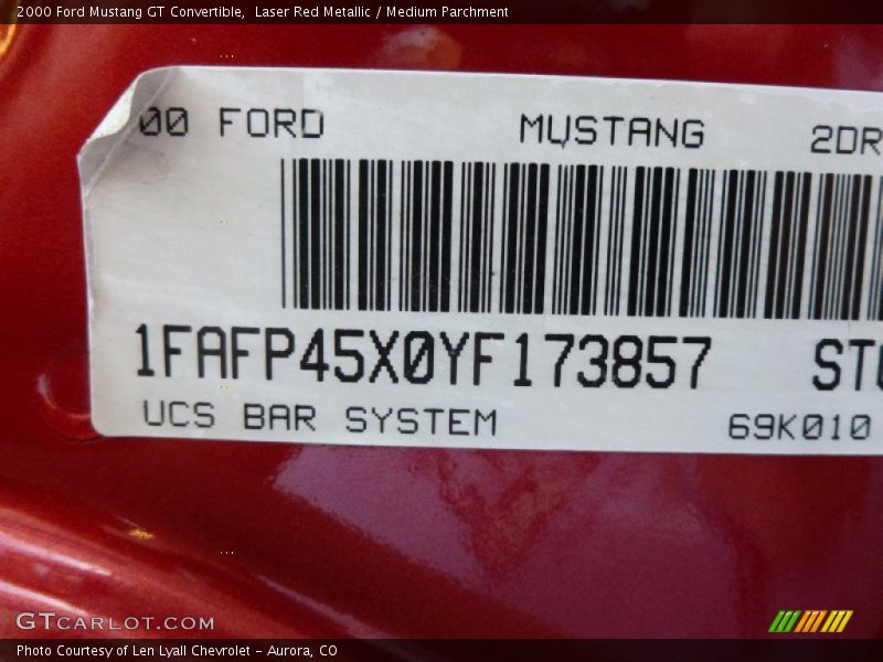 Laser Red Metallic / Medium Parchment 2000 Ford Mustang GT Convertible