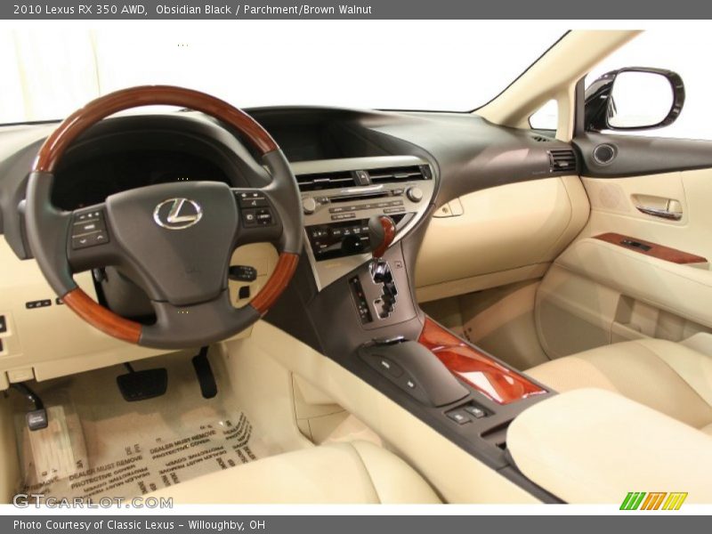 Obsidian Black / Parchment/Brown Walnut 2010 Lexus RX 350 AWD