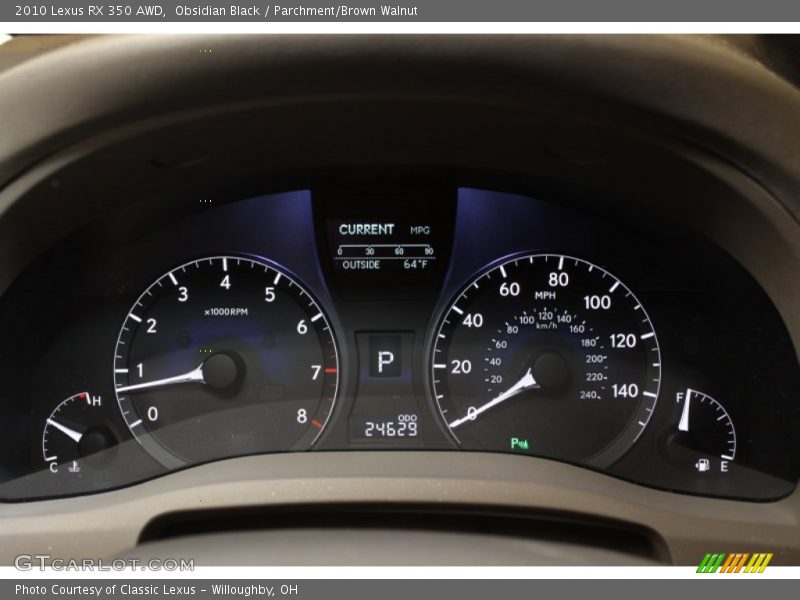 Obsidian Black / Parchment/Brown Walnut 2010 Lexus RX 350 AWD
