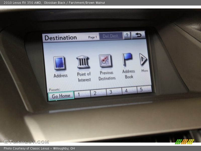 Obsidian Black / Parchment/Brown Walnut 2010 Lexus RX 350 AWD