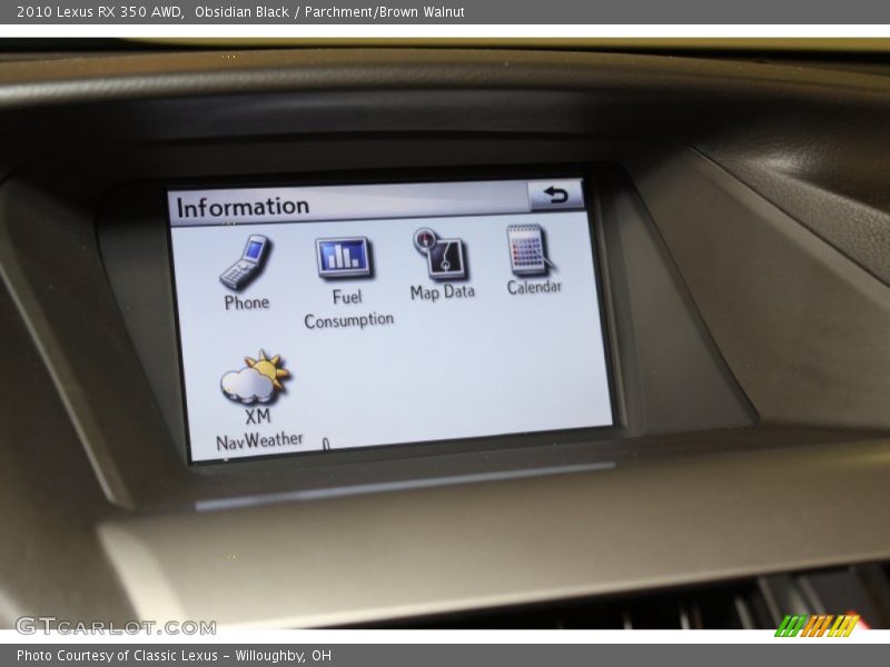 Obsidian Black / Parchment/Brown Walnut 2010 Lexus RX 350 AWD