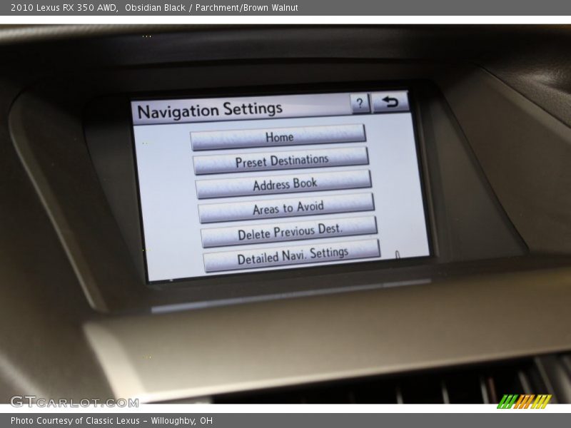 Obsidian Black / Parchment/Brown Walnut 2010 Lexus RX 350 AWD