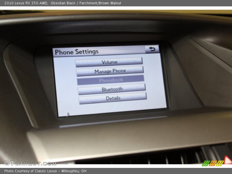 Obsidian Black / Parchment/Brown Walnut 2010 Lexus RX 350 AWD