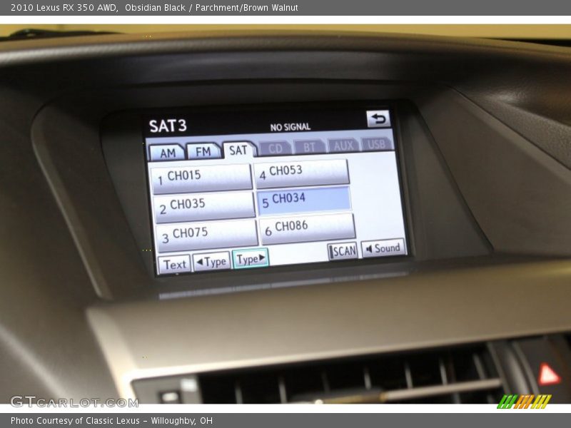 Obsidian Black / Parchment/Brown Walnut 2010 Lexus RX 350 AWD