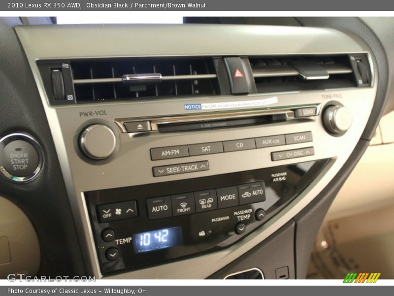 Obsidian Black / Parchment/Brown Walnut 2010 Lexus RX 350 AWD