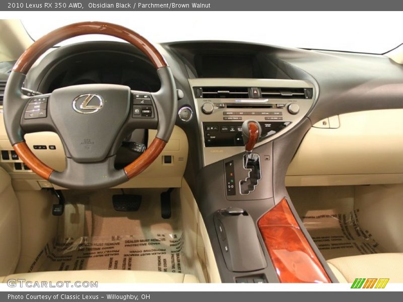 Obsidian Black / Parchment/Brown Walnut 2010 Lexus RX 350 AWD