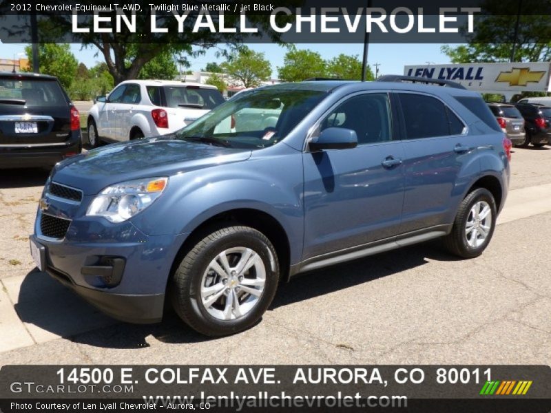 Twilight Blue Metallic / Jet Black 2012 Chevrolet Equinox LT AWD