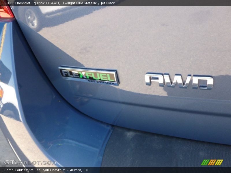 Twilight Blue Metallic / Jet Black 2012 Chevrolet Equinox LT AWD