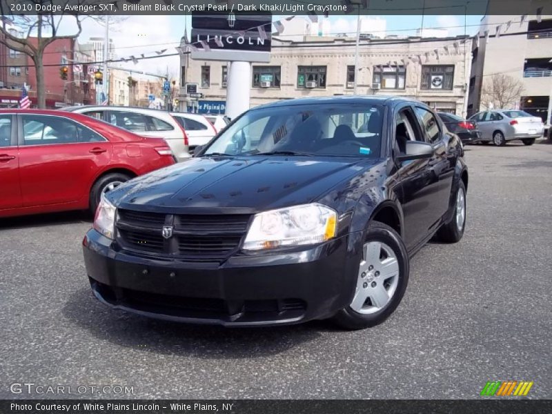 Brilliant Black Crystal Pearl / Dark Khaki/Light Graystone 2010 Dodge Avenger SXT