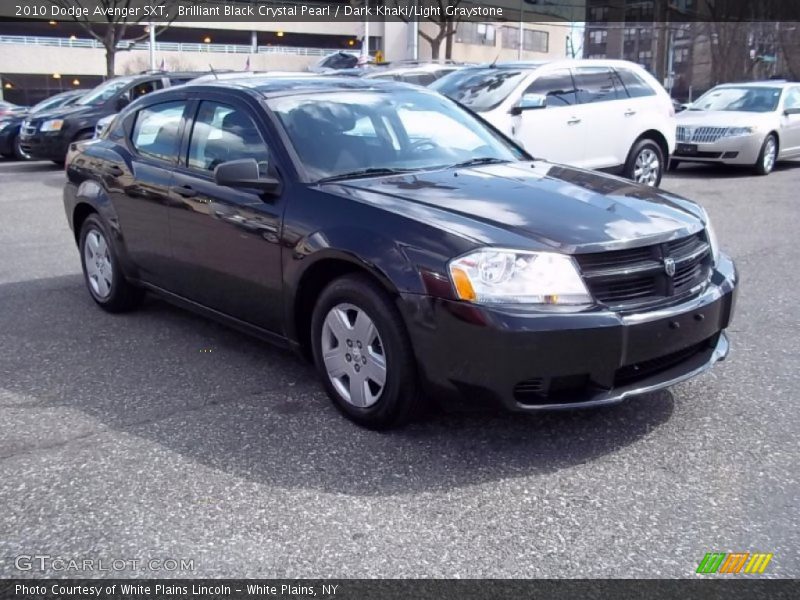 Brilliant Black Crystal Pearl / Dark Khaki/Light Graystone 2010 Dodge Avenger SXT