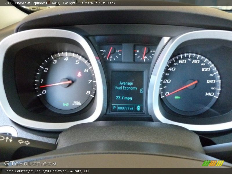 Twilight Blue Metallic / Jet Black 2012 Chevrolet Equinox LT AWD