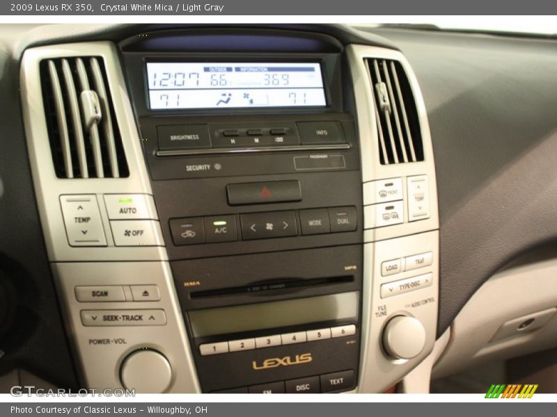 Crystal White Mica / Light Gray 2009 Lexus RX 350
