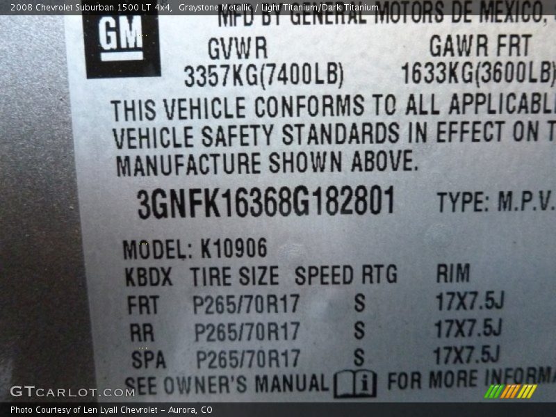 Graystone Metallic / Light Titanium/Dark Titanium 2008 Chevrolet Suburban 1500 LT 4x4